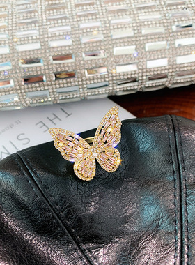 奢华超仙锆石蝴蝶开口食指戒指ins潮韩国东大门网红冷淡风指环女