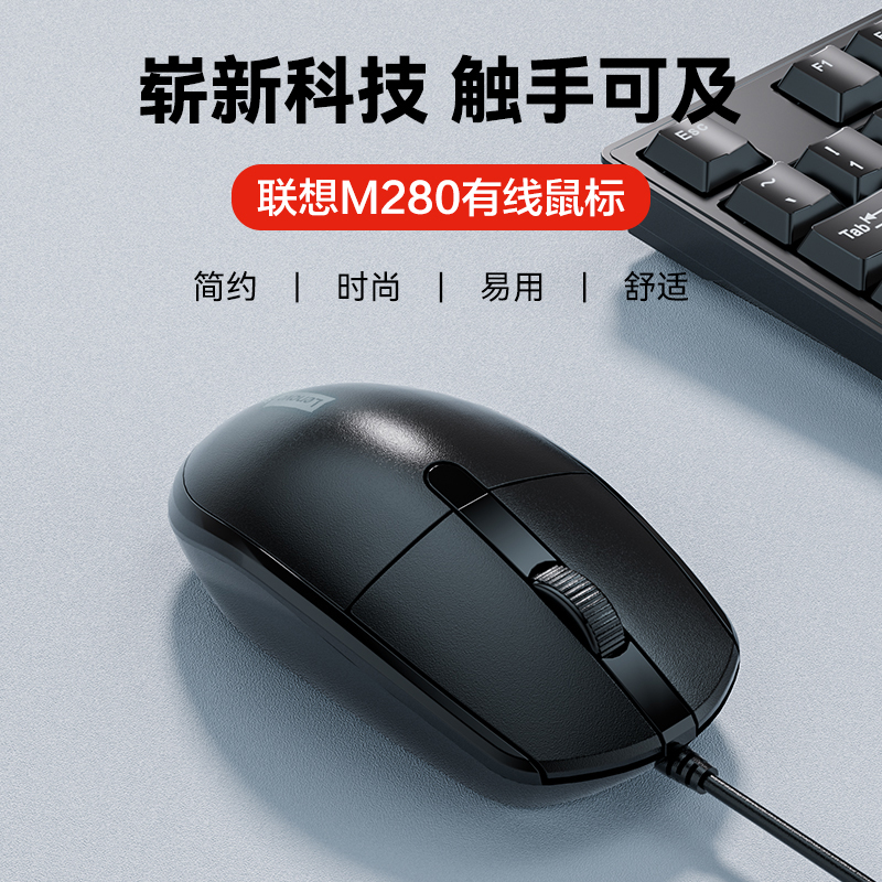 Lenovo Silent Wired Mouse USB Interface