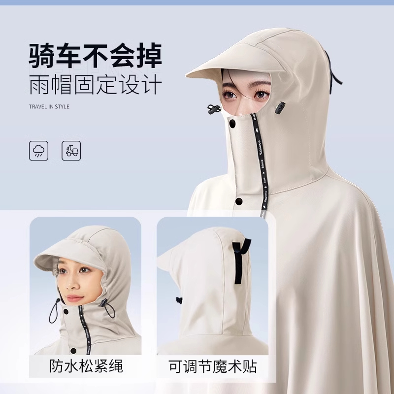 电动车雨衣双人亲子成人女长款全身防暴雨摩托车雨披遮脚带小孩 - 图2