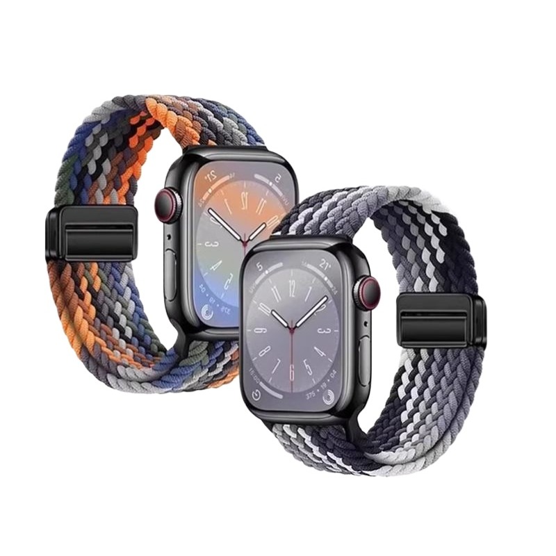 冰冰鸭适用iwatch10表带S9苹果S8手表applewatch9新款S10尼龙8编织7磁吸S7春夏SE男高级ultra女运动腕带 - 图3