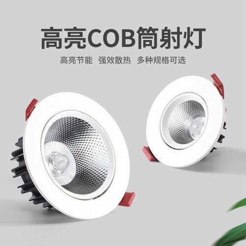 led射灯嵌入式天花灯客厅家用服装店商用照明筒灯cob聚光牛眼灯 - 图0