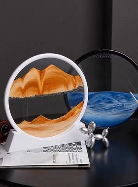 流沙画摆件解压沙漏酒柜电视柜办公桌面装饰品送朋友艺术高档礼物