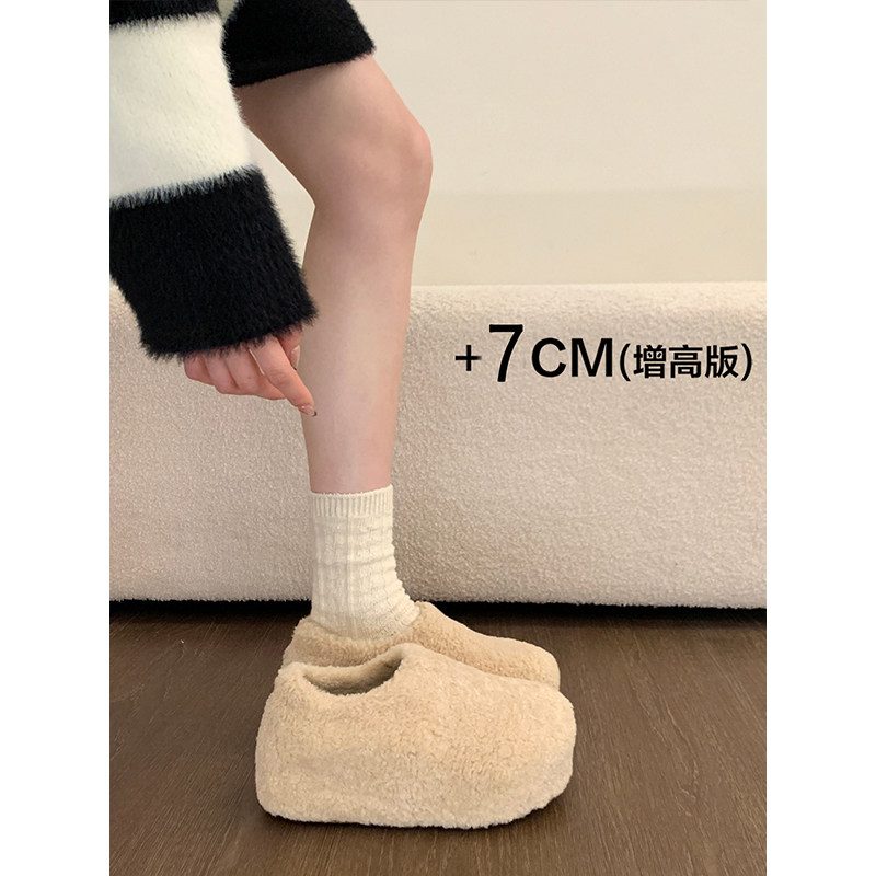 厚底内增高加绒保暖勃肯鞋毛毛鞋女冬外穿2025新款雪地靴面包棉鞋,淘宝优惠券,粉丝福利购,淘宝优惠卷