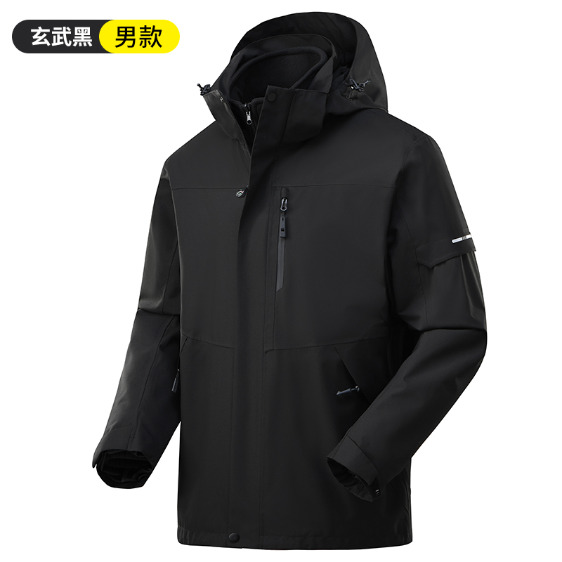 2025新款户外冲锋衣男三合件套防风防水透气保暖防寒登山内胆科技 - 图2