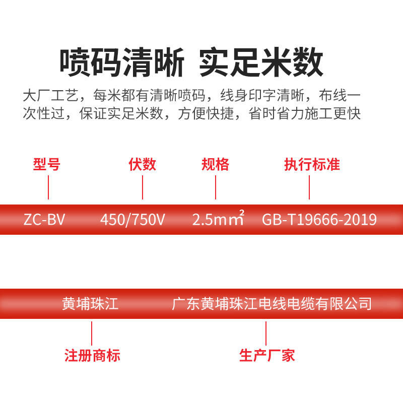 珠江国标电线家用阻燃BV1.5 2.5 4 6平方单芯单股家装纯铜芯硬线 - 图3