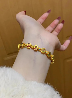 s925纯银古法麻将牌形十三幺手链女珐琅还原麻将质感个性手环百搭