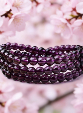 简约紫色水晶手串