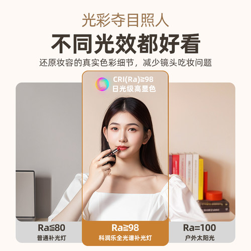 补光灯无影美颜专业直播间专用面光柔光灯主播手机桌面美颜灯室内打光灯拍照摄影拍摄全面屏环形支架面部灯光 - 图2