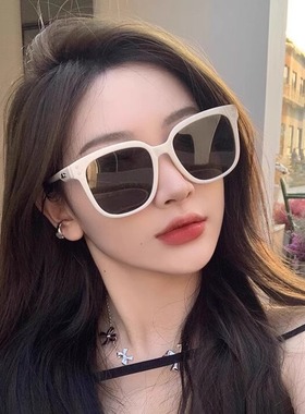 GM墨镜女高级感奶白色太阳眼镜防紫外线大脸显瘦户外墨镜男新圆脸