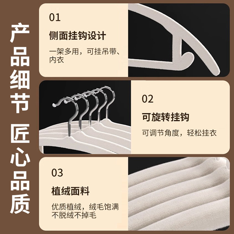 加厚植绒衣架防滑无痕2025新款防肩角家用挂衣晾衣架衣撑衣挂衣柜,淘宝优惠券,粉丝福利购,淘宝优惠卷