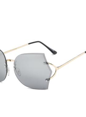 新款切边不规则太阳镜 个性男时尚女炫目海洋片太阳镜AB261