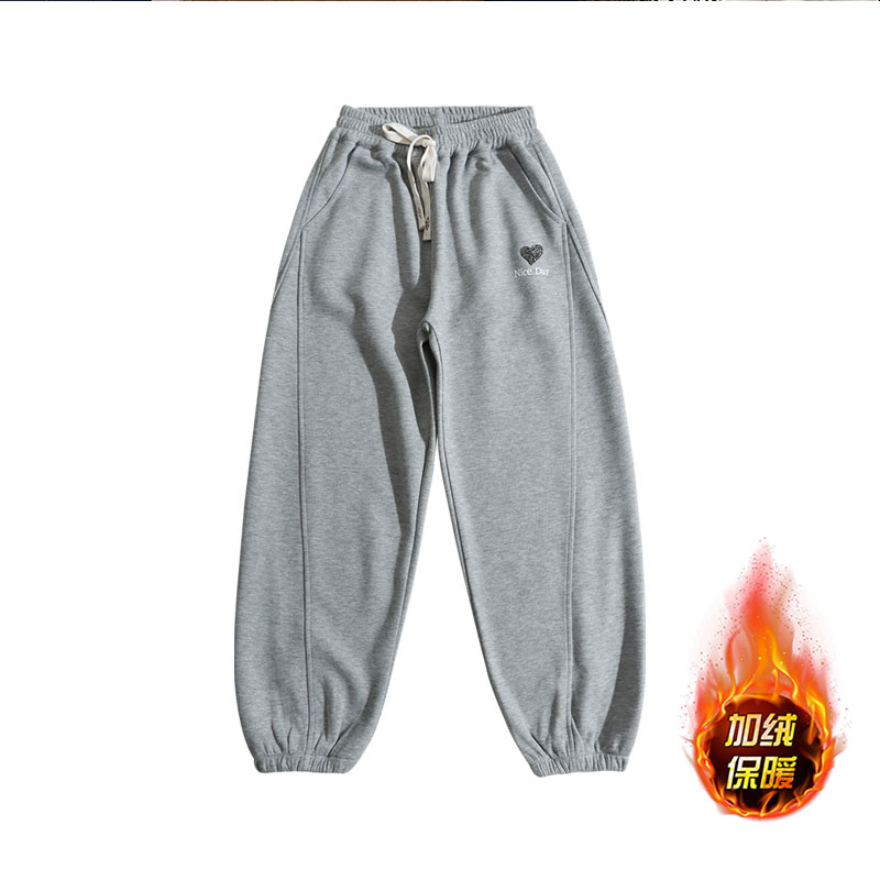 女童加绒裤子秋冬外穿2025新款冬季一体绒大童加厚卫裤儿童运动裤 - 图3