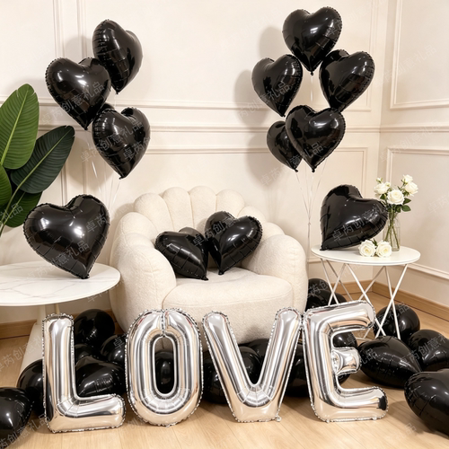 32寸LOVE字母爱心铝膜气球浪漫告白订婚结婚房场景布置拍照道具 - 图3