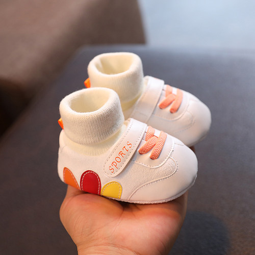 春秋季0-1岁婴幼儿宝宝鞋子软底防滑0-6新生儿学步前鞋袜一体不掉 - 图2