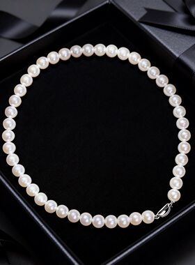 2026新款正圆无暇珍珠项链女士气质百搭人造珍珠颈链澳白色锁骨链