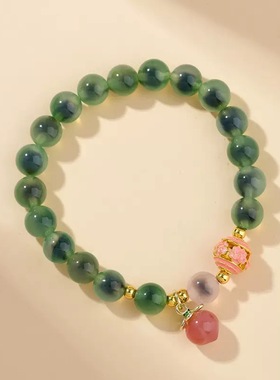 糖心玛瑙琉璃珠手串小红书爆款女