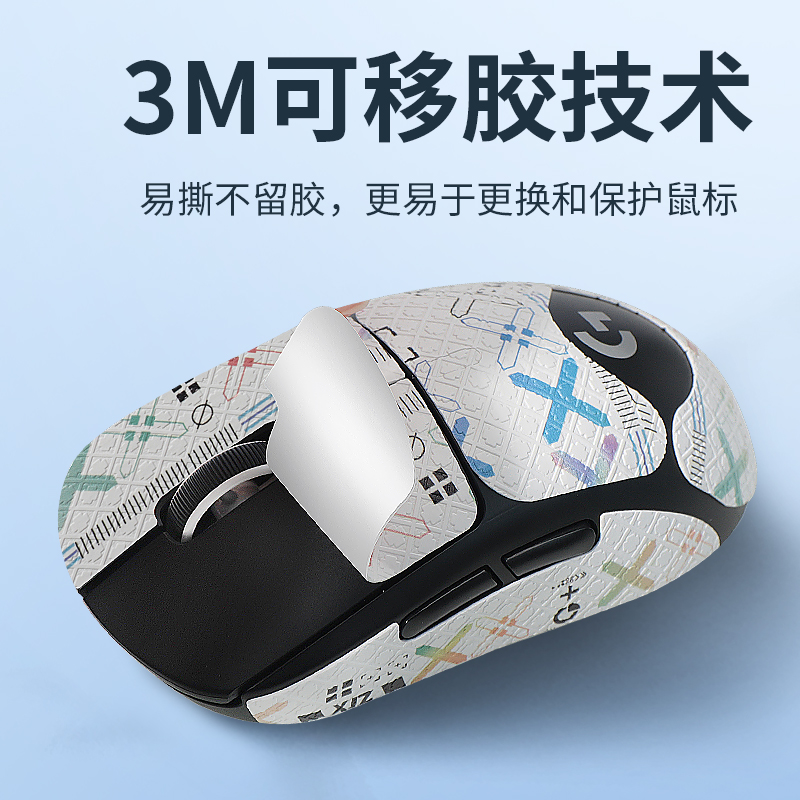 鼠标防滑贴适用于罗技G304G102一代二代鼠标贴吸汗贴全包防滑贴纸 - 图2