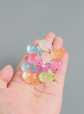 夜光可爱小兔子小乌龟摆件行李箱模型儿童过家家玩具桌面装饰配件