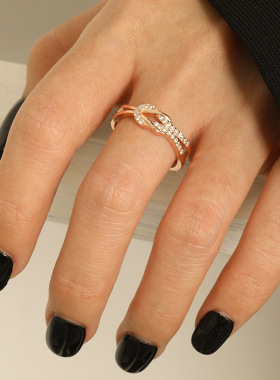 跨境爆款 s925银爱情友情戒指女 简约时尚小众设计感轻奢指环尾戒