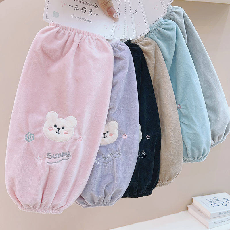 长款袖套防污套袖女冬季毛绒可爱学生护袖办公上班羽绒服防脏袖头,淘宝优惠券,粉丝福利购,淘宝优惠卷