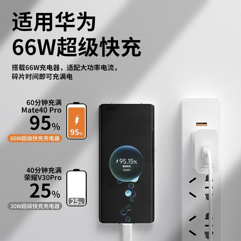 适用华为120W快充数据线荣耀typec小米充电线OPPO手机充电器vivo - 图0