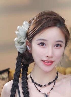 新中式国风头饰2025新款辫子抓夹女后脑勺显发量鲨鱼夹子半扎发夹