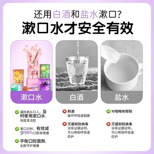 益生菌漱口水便携式蜂胶杀除口臭持久留香女一次性小包袋装牙结石 - 图1