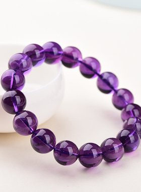 冰透全净体无暇玻璃人造紫水晶手串女九紫离火高级感百搭多圈手链