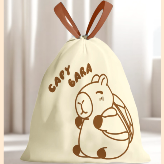 卡萨杰免撕垃圾袋抽绳式祛味自动收口加厚加大客厅厨余家用塑料袋