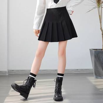 Girls pleated skirt spring and summer children's skirt 2024 new style jk big children's short skirt solid color spring skirt