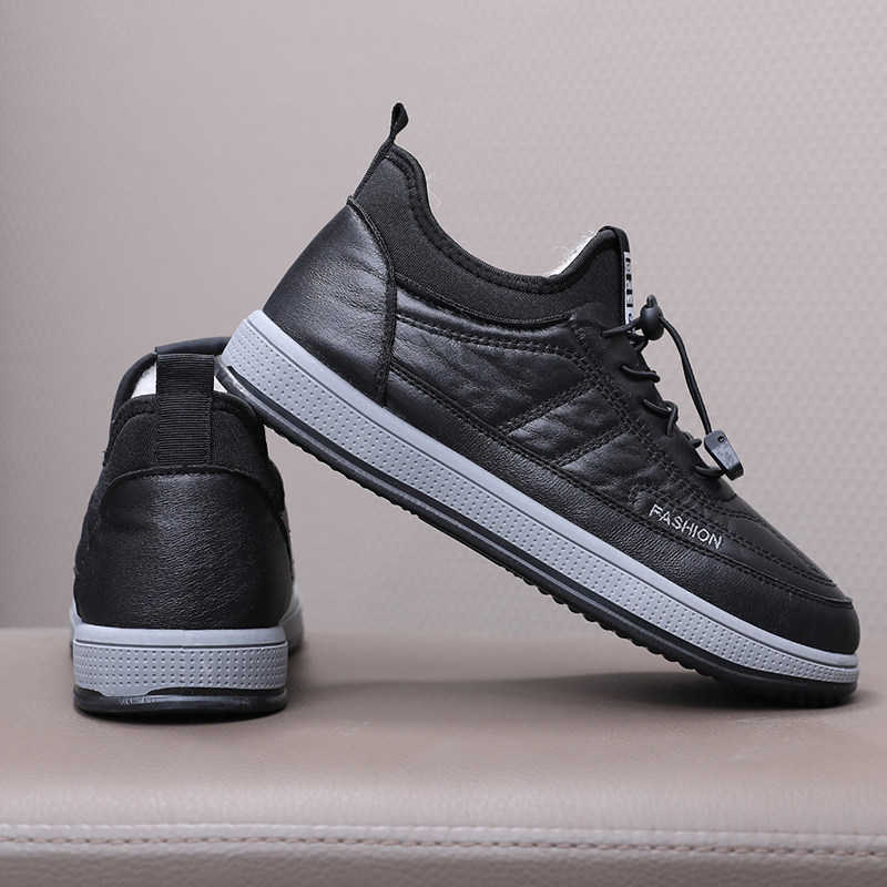 男士棉鞋加绒保暖休闲鞋冬季新款皮面潮流中老年爸爸一脚蹬懒人鞋,淘宝优惠券,粉丝福利购,淘宝优惠卷