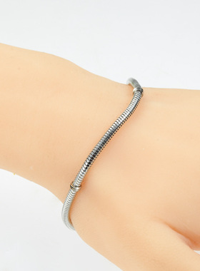 带螺纹方扣头不锈钢蛇骨基础链手链钛钢DIY裸链定位潘家手链