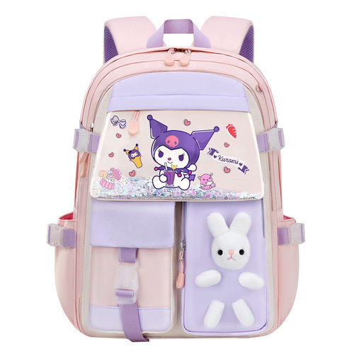 新款小学生书包女1-3-6-9年级减负双肩背包卡通大容量防水儿童包 - 图2