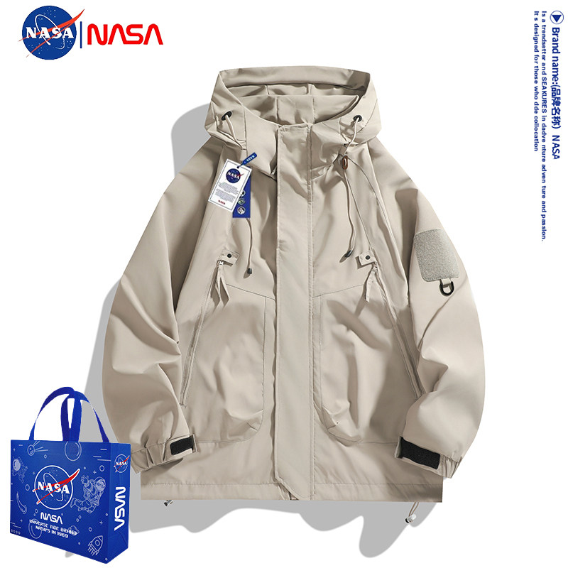 NASA户外冲锋衣男女2025新款春秋季潮牌宽松工装防风防水夹克外套,淘宝优惠券,粉丝福利购,淘宝优惠卷