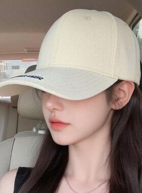 美式棒球帽宽帽檐大脸显脸小时尚刺绣字母加深加大硬顶鸭舌帽子女