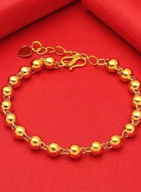 越南沙金手链女款久不掉色细正品999首饰仿真黄金转运闺蜜二人款