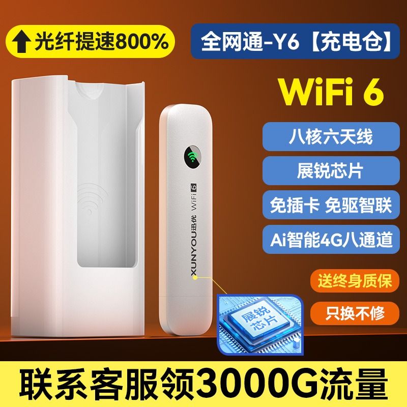 随身wifi移动无线wi-fi免插卡无线网络热点流量4g便携式全国通用纯流量上网卡托路由器宽带车载wilf上网宝 - 图1