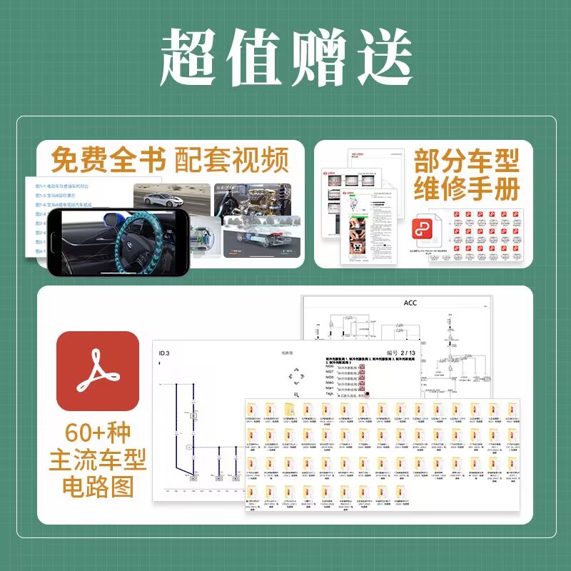 2023版新能源汽车维修资料电动车维修书籍电动汽车维修从入门到精通原理与维修汽修书故障诊断修理手册空调结构构造保养大全电路图