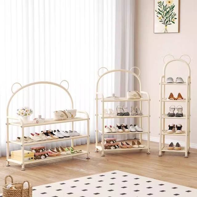 Creamy door entrance multi-layer shoe rack household storage rack simple small shoe rack entrance door cute storage rack creative