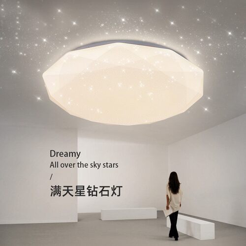 御坤星空钻石led吸顶灯卧室灯现代简约圆形客厅阳台灯具护眼照明 - 图0