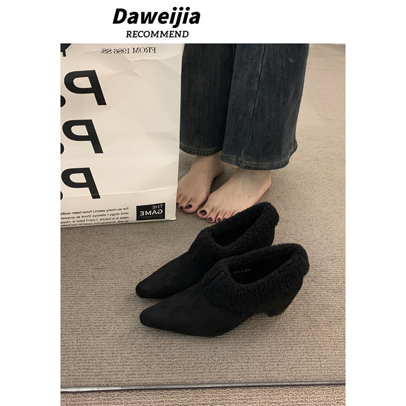 内增高6CM加绒毛毛鞋勃肯棉鞋女鞋子2025秋冬季高跟乐福毛绒单鞋,淘宝优惠券,粉丝福利购,淘宝优惠卷