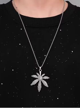 百搭装饰钛钢毛衣链男生ins嘻哈吊坠链子项链高级感男士潮牌配饰