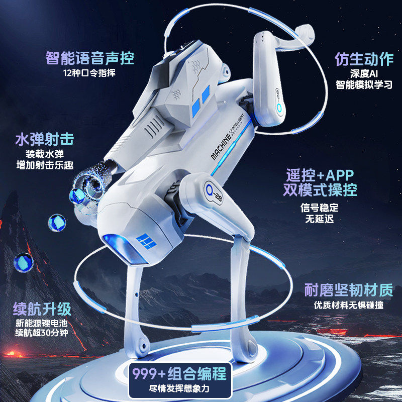 男孩生日礼物儿童智能遥控机器狗2025年新款机械ai人工可编程玩具,淘宝优惠券,粉丝福利购,淘宝优惠卷