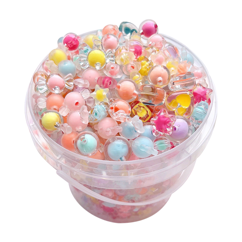 串珠手工diy材料珠子手链散珠儿童散装彩色水晶手串饰品配件彩珠 - 图3