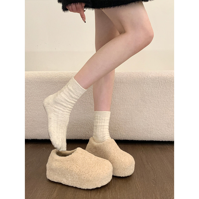 厚底内增高加绒保暖勃肯鞋毛毛鞋女冬外穿2025新款雪地靴面包棉鞋,淘宝优惠券,粉丝福利购,淘宝优惠卷