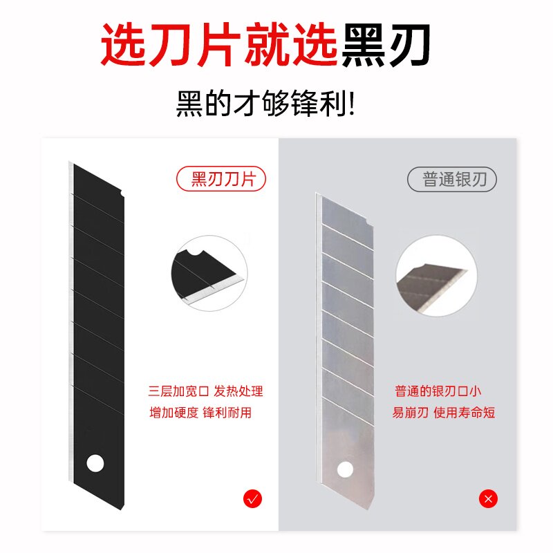 通用大号美工刀片18mm加厚锋利墙纸刀片工业用裁纸片高碳钢高硬度