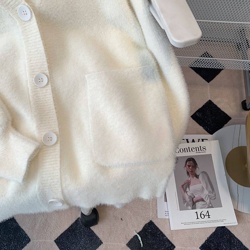 2025新款春季毛茸茸针织毛衣开衫女加厚保暖大码内搭长袖上衣女,淘宝优惠券,粉丝福利购,淘宝优惠卷