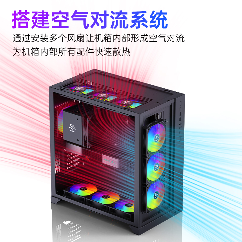 Bingman chassis cooling fan 12cm silent computer multi-fan set