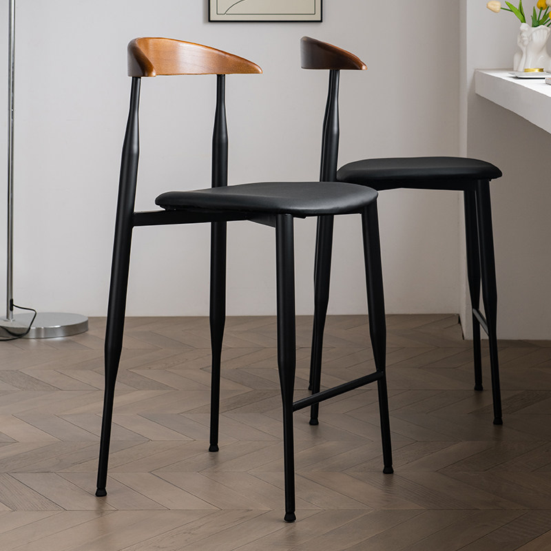 吧台椅子现代简约实木吧椅吧凳家用工业风酒吧创意金属高脚凳中古,淘宝优惠券,粉丝福利购,淘宝优惠卷