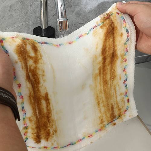 12层彩虹纯棉抹布加厚疏油洗碗巾不掉毛不沾油百洁布吸水厨房钢丝 - 图1